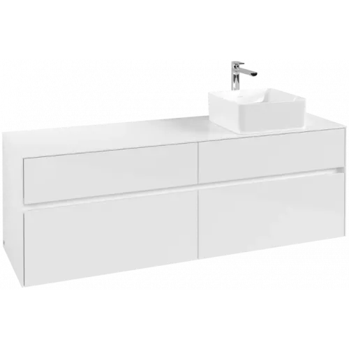 Villeroy & Boch Collaro Тумба под раковину, 4 выдвижных ящика, 1600 x 548 x 500 mm, Glossy White / Glossy White C05100DH