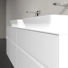 Villeroy & Boch Collaro Тумба под раковину, с подсветкой, 4 выдвижных ящика, 1400 x 548 x 500 mm, Glossy White / Glossy White C119B0DH