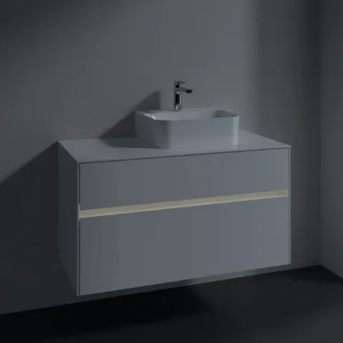 Villeroy & Boch Collaro Тумба под раковину, с подсветкой, 2 выдвижных ящика, 1000 x 548 x 500 mm, Glossy White / Glossy White C096B0DH