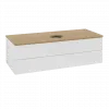 Villeroy & Boch Antao Тумба под раковину, с подсветкой, 2 выдвижных ящика, 1200 x 360 x 500 mm, лицевая поверхность без текстурированной отделки, Glossy White Lacquer / Honey Oak L21051GF