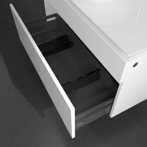 Villeroy & Boch Legato Тумба под раковину, с подсветкой, 2 выдвижных ящика, 1000 x 550 x 500 mm, Glossy White / Glossy White B572L0DH