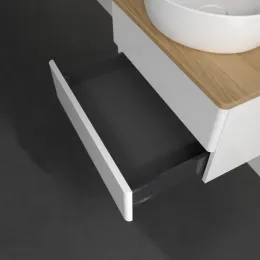Villeroy & Boch Antao Тумба под раковину, 2 выдвижных ящика, 600 x 360 x 500 mm, лицевая поверхность без текстурированной отделки, Glossy White Lacquer / Honey Oak K18051GF