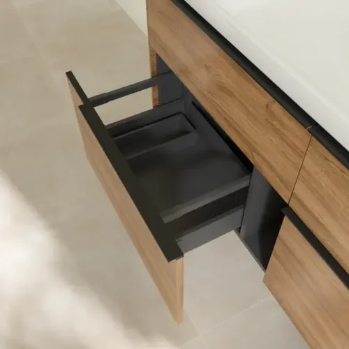 Villeroy & Boch Subway 3.0 Тумба под раковину, с подсветкой, 4 выдвижных ящика, 1272 x 576 x 478 mm, Oak Kansas C602L1RH