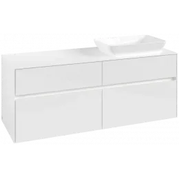 Villeroy & Boch Collaro Тумба под раковину, с подсветкой, 4 выдвижных ящика, 1400 x 548 x 500 mm, Glossy White / Glossy White C118B0DH