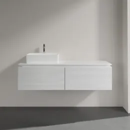 Villeroy & Boch Legato Тумба под раковину, 2 выдвижных ящика, 1400 x 380 x 500 mm, White Wood / White Wood B61300E8