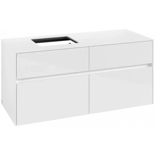 Villeroy & Boch Collaro Тумба под раковину, 4 выдвижных ящика, 1200 x 548 x 500 mm, Glossy White / Glossy White C12900DH