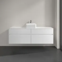 Villeroy & Boch Collaro Тумба под раковину, с подсветкой, 4 выдвижных ящика, 1600 x 548 x 500 mm, Glossy White / Glossy White C049B0DH