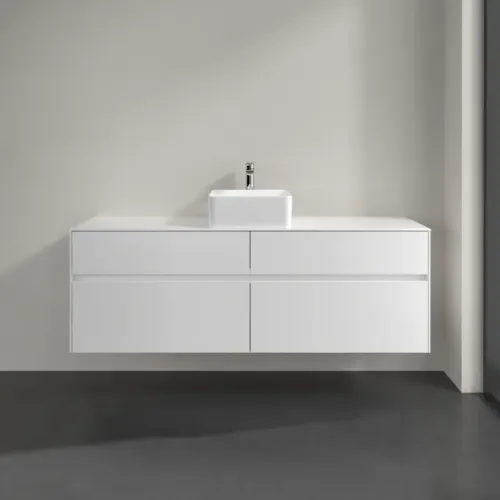 Villeroy & Boch Collaro Тумба под раковину, с подсветкой, 4 выдвижных ящика, 1600 x 548 x 500 mm, Glossy White / Glossy White C049B0DH