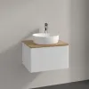 Villeroy & Boch Antao Тумба под раковину, с подсветкой, 1 выдвижной ящик, 600 x 360 x 500 mm, лицевая поверхность без текстурированной отделки, Glossy White Lacquer / Honey Oak L29051GF