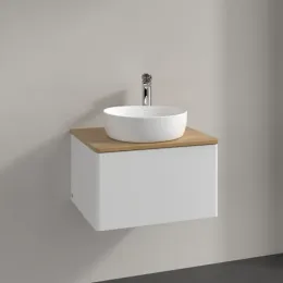 Villeroy & Boch Antao Тумба под раковину, с подсветкой, 1 выдвижной ящик, 600 x 360 x 500 mm, лицевая поверхность без текстурированной отделки, Glossy White Lacquer / Honey Oak L29051GF