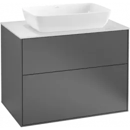 Villeroy & Boch Finion Тумба под раковину, с подсветкой, 2 выдвижных ящика, 800 x 603 x 501 mm, Silk Grey Matt Lacquer G75100HJ
