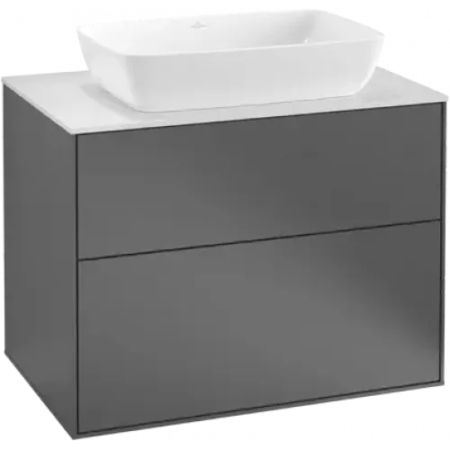Villeroy & Boch Finion Тумба под раковину, с подсветкой, 2 выдвижных ящика, 800 x 603 x 501 mm, Silk Grey Matt Lacquer G75100HJ