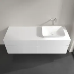 Villeroy & Boch Collaro Тумба под раковину, с подсветкой, 4 выдвижных ящика, 1600 x 548 x 500 mm, Glossy White / Glossy White C122B0DH