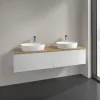 Villeroy & Boch Antao Тумба под раковину, 2 выдвижных ящика, 1600 x 360 x 500 mm, лицевая поверхность без текстурированной отделки, Glossy White Lacquer / Honey Oak K39051GF