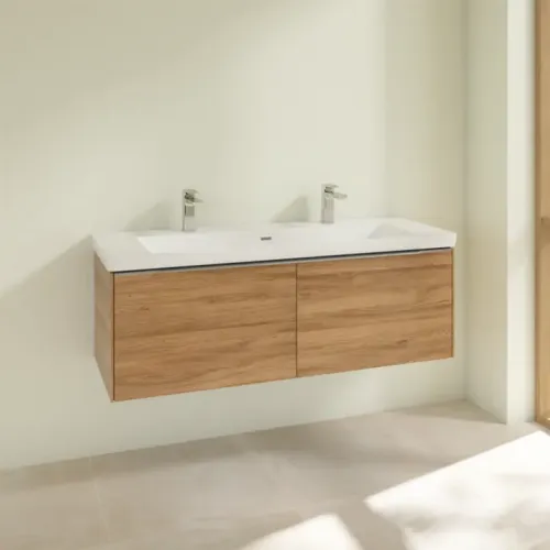 Villeroy & Boch Subway 3.0 Тумба под раковину, 2 выдвижных ящика, 1272 x 429 x 478 mm, Oak Kansas C60100RH