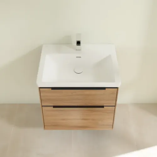 Villeroy & Boch Subway 3.0 Тумба под раковину, с подсветкой, 2 выдвижных ящика, 622 x 576 x 478 mm, Oak Kansas C576L1RH