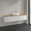 Villeroy & Boch Antao Тумба под раковину, с подсветкой, 2 выдвижных ящика, 1600 x 360 x 500 mm, лицевая поверхность без текстурированной отделки, Glossy White Lacquer / Honey Oak L36051GF