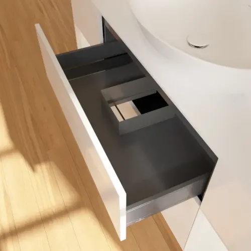 Villeroy & Boch Finion Тумба под раковину, с подсветкой, 4 выдвижных ящика, 1600 x 603 x 501 mm, Glossy White Lacquer / Glossy White Lacquer F981GFGF